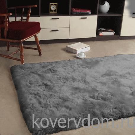 Ковер из длинношерстной овчины Сталь Ковер из длинношерстной овчины Сталь