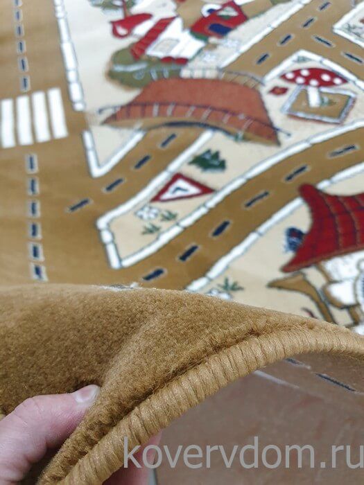 Детский ковер Веселые дорожки светло-коричневый Детский ковер Веселые дорожки светло-коричневый