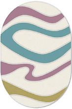 Ковер белый рельефный SOHO 1599-15533 ОВАЛ