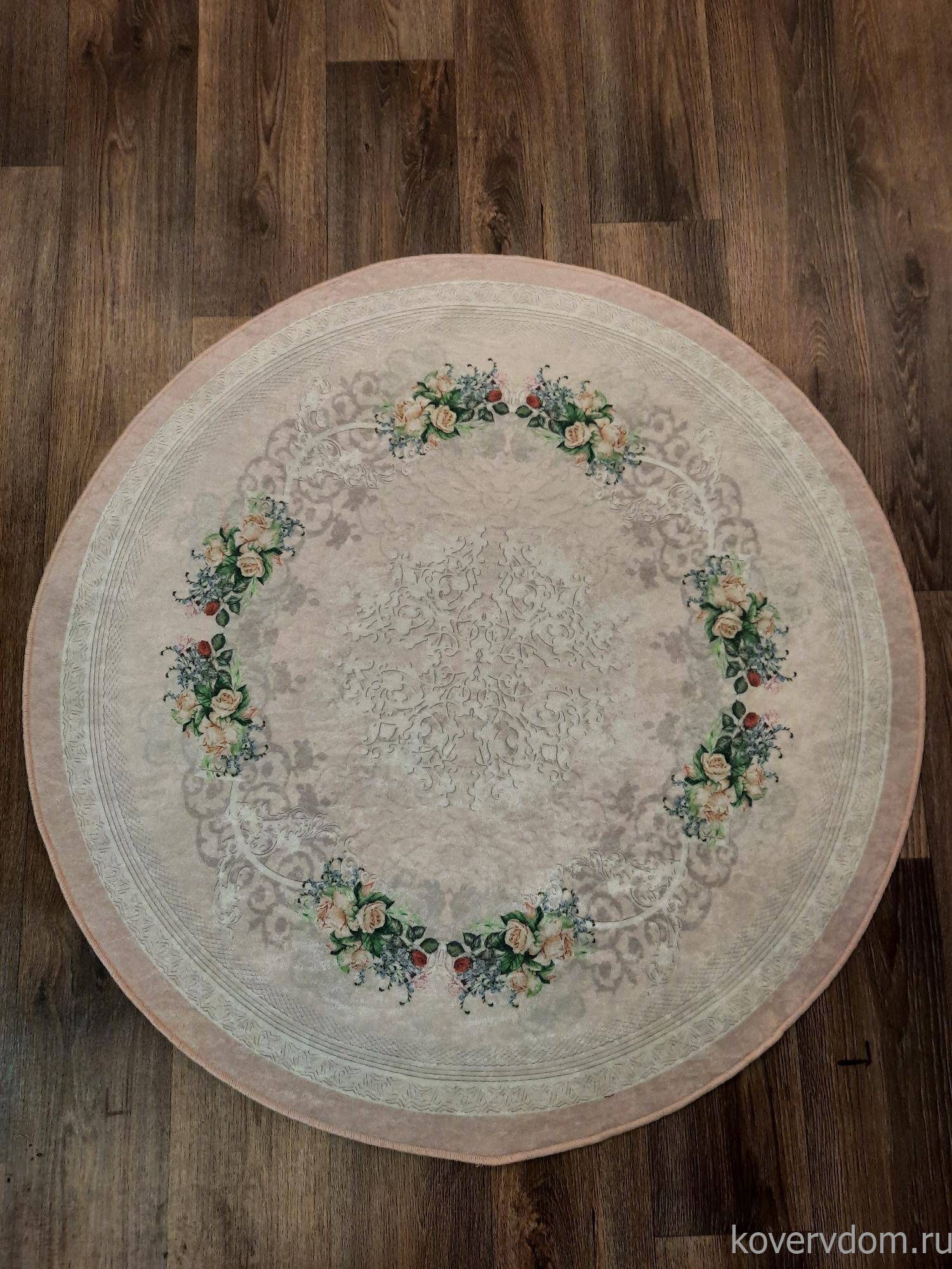 Ковер с цветами Decovilla 21005.101 ADA Розовый Круг Ковер с цветами Decovilla 21005.101 ADA Розовый Круг