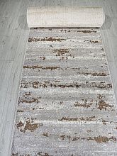 Пушистый круглый ковровая Дорожка PALERMO F298 GRAY-GREEN