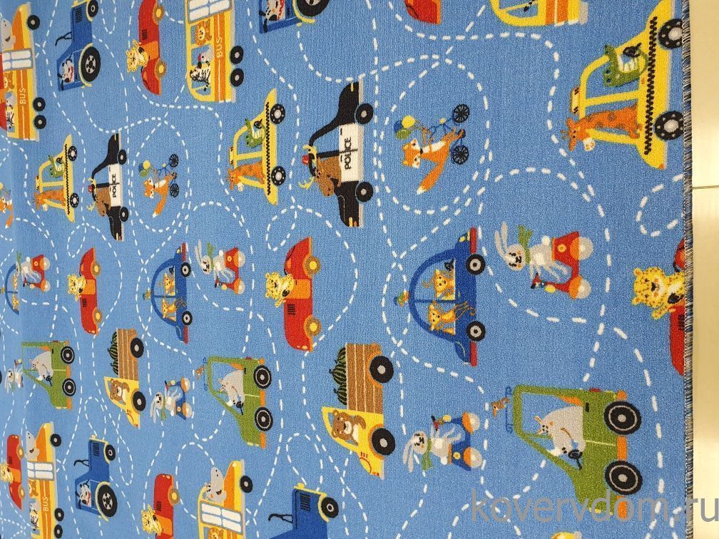 Детский ковер-палас ZVEROPOLIS сине-голубой 