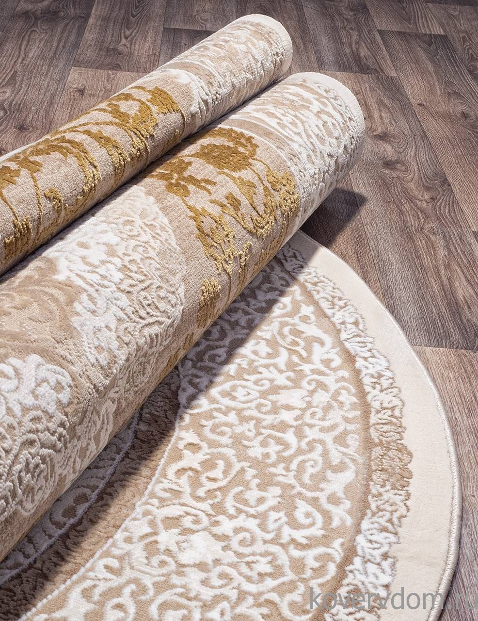 Ковер QUANTUM 03014B BROWN / BROWN Овал