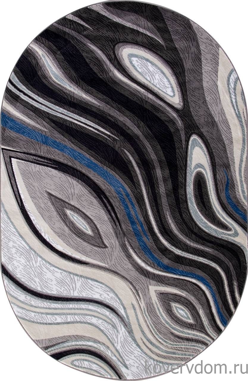 Ковер MEGA CARVING 1385 GRAY Овал