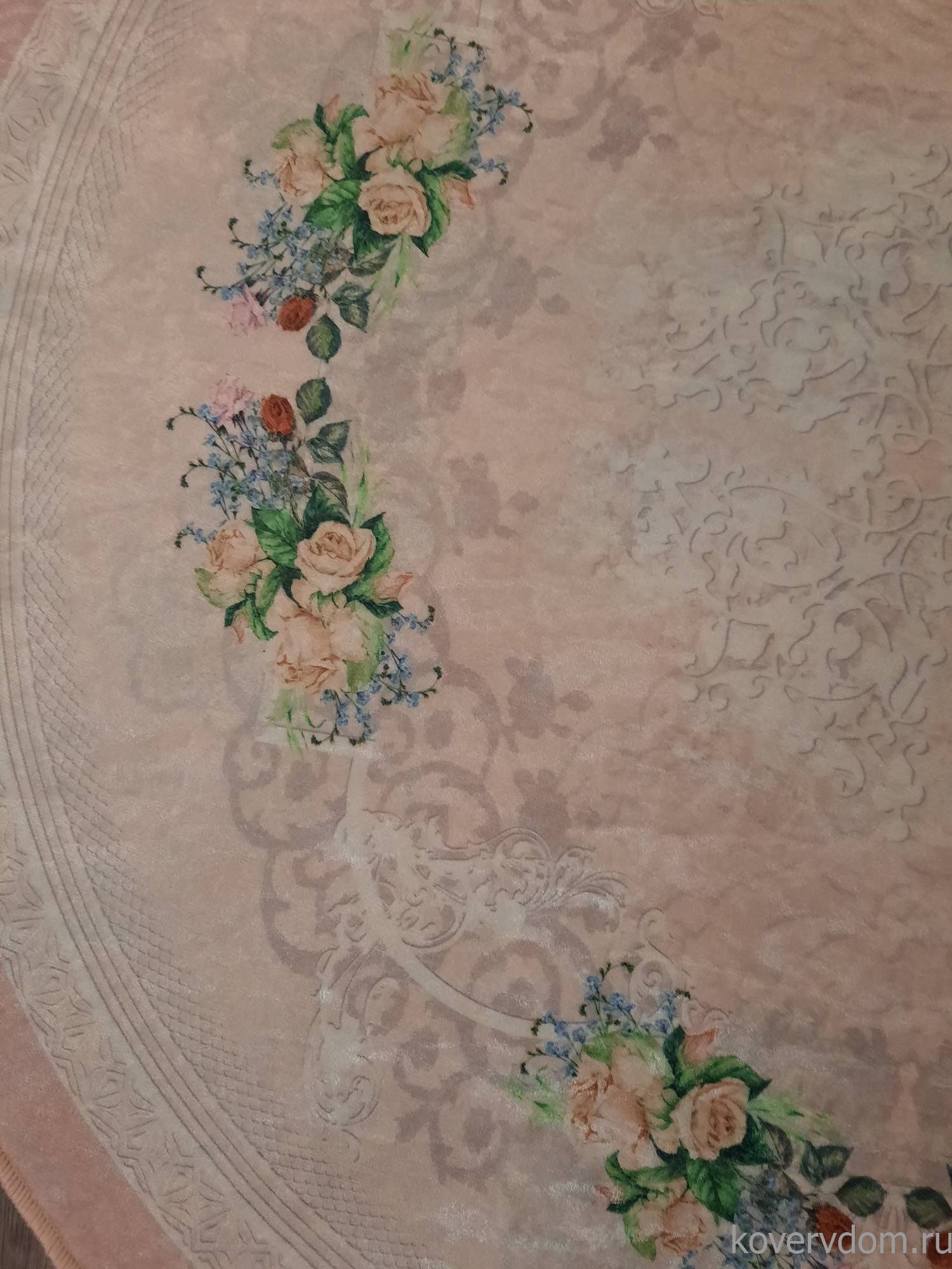 Ковер с цветами Decovilla 21005.101 ADA Розовый Круг Ковер с цветами Decovilla 21005.101 ADA Розовый Круг