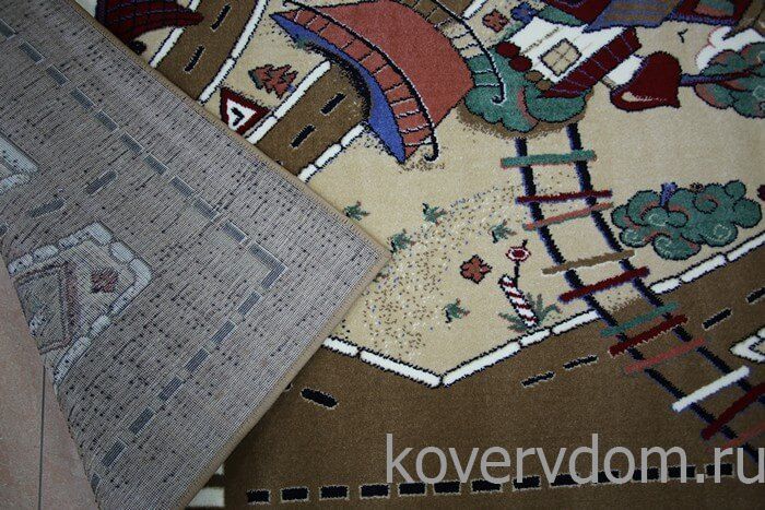 Детский ковер Веселые дорожки светло-коричневый Детский ковер Веселые дорожки светло-коричневый