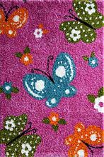 Пушистый ковер фиолетовый для детей Бабочки FANTASY 12006-170