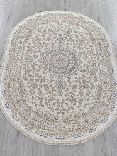 Ковер серый MOSSO 27239A CREAM / NAVY Овал