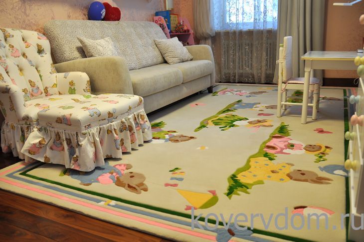 Детский ковер ручной работы Веселые Зверята