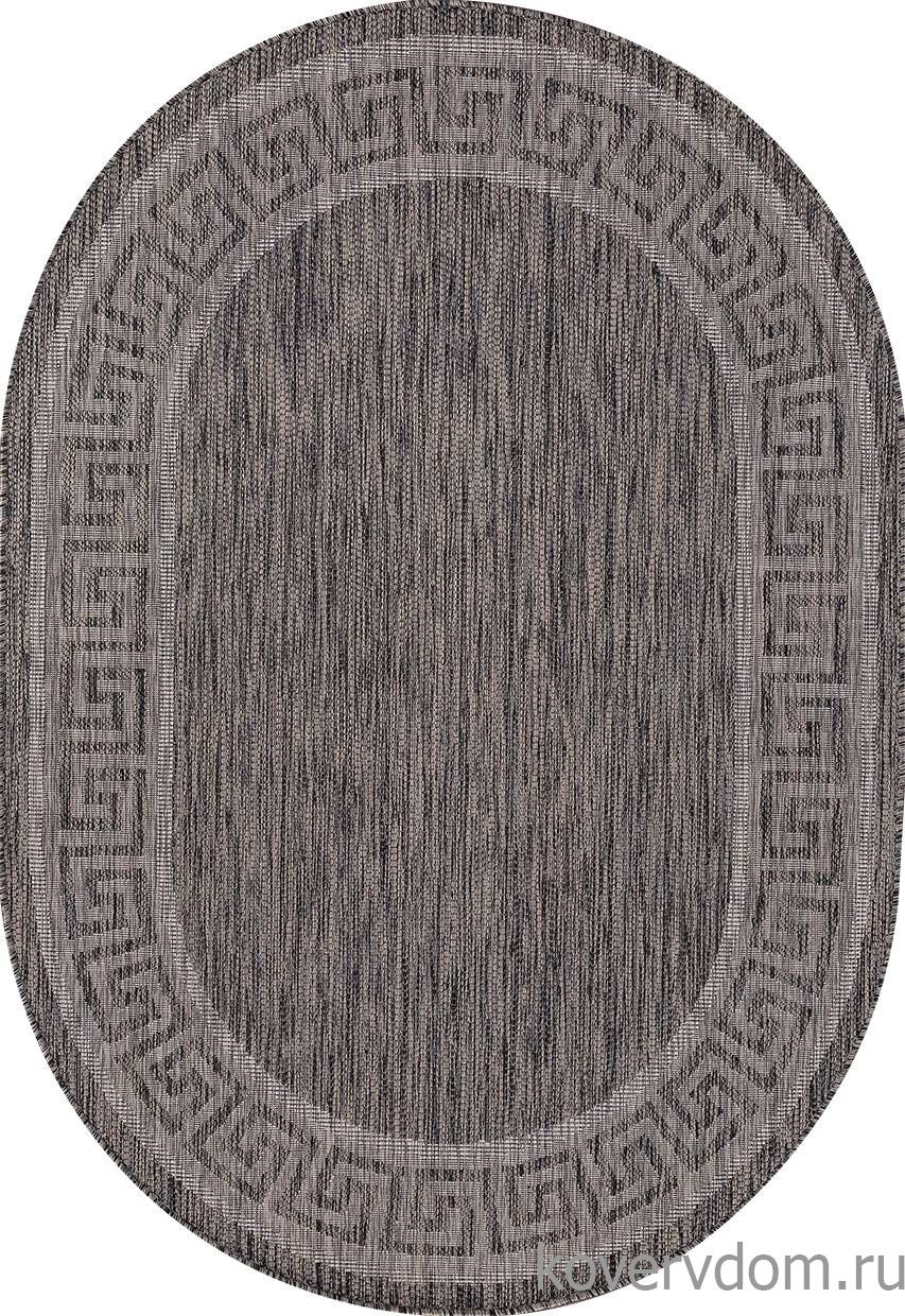 Ковер циновка VEGAS S002 DARK GRAY Овал