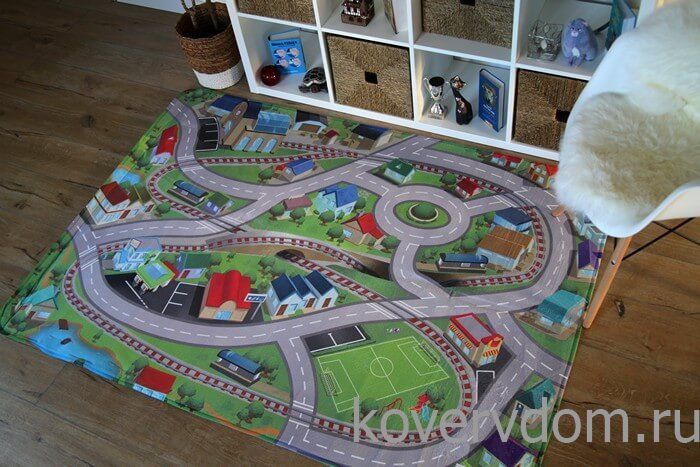 Детский развивающий 3D ковер с дорогами ГОРОДОК 86132