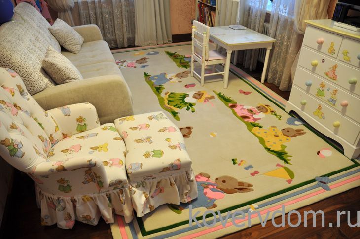 Детский ковер ручной работы Веселые Зверята
